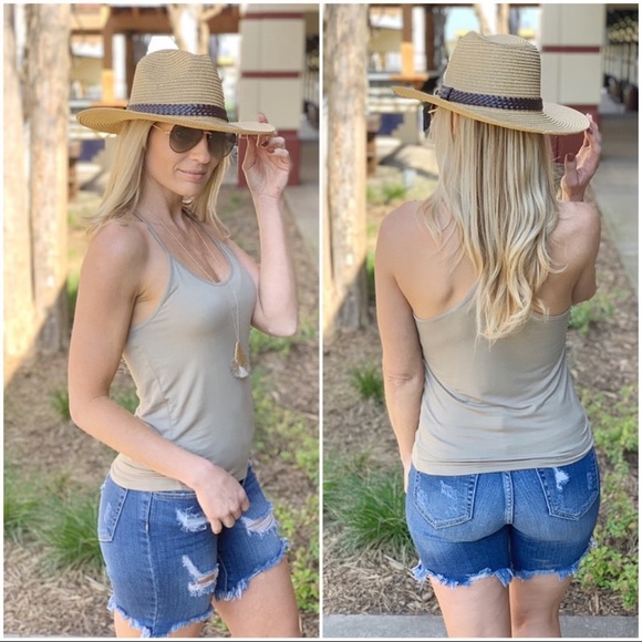 CELLO HIGH RISE DISTRESSED BERMUDA SHORTS-DENIM - Picture 2 of 3